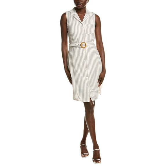 Nanette Nanette Lepore womens Belted Shirtdress, 6, Brown