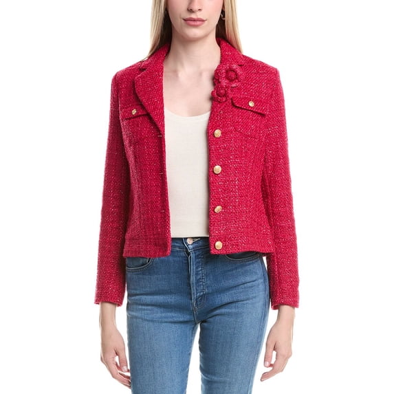 Nanette Nanette Lepore womens Boucle Jacket, 14, Red