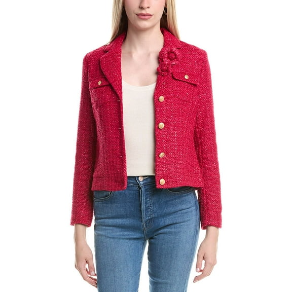 Nanette Nanette Lepore womens  Boucle Jacket, 4, Red