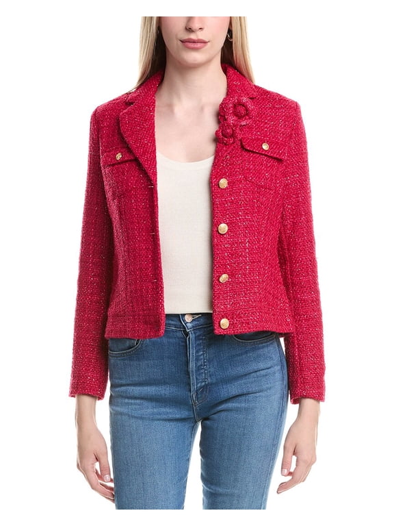 Nanette Nanette Lepore womens Boucle Jacket, 6, Red