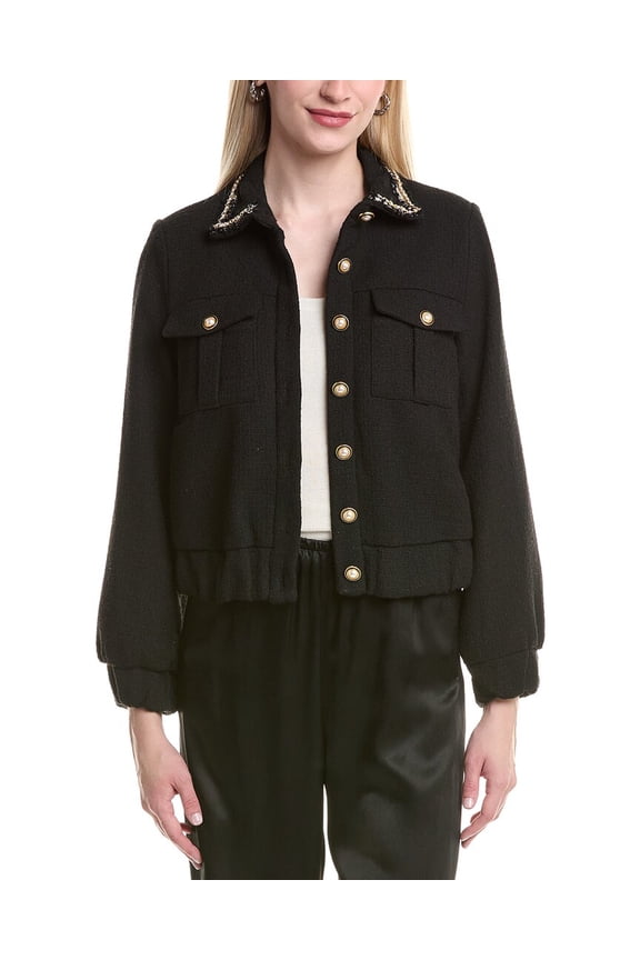 Nanette Nanette Lepore womens  Boucle Jacket, XL, Black
