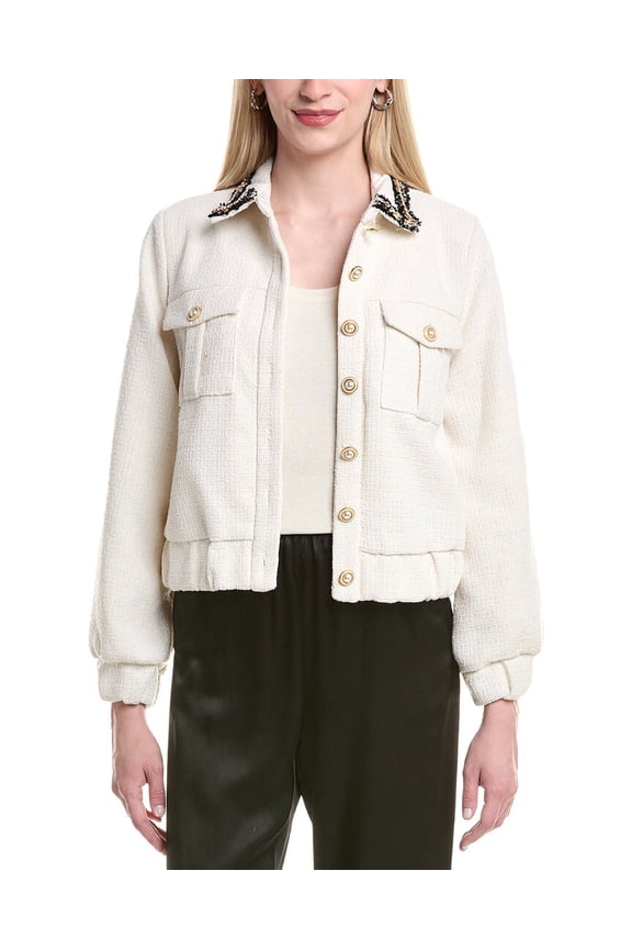 Nanette Nanette Lepore womens Boucle Jacket, XL, White