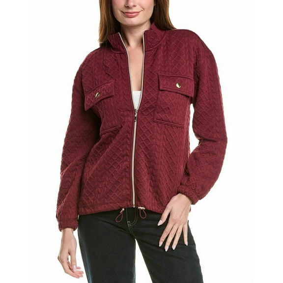 Nanette Nanette Lepore womens  Cable Quilted Cardigan, l, Red