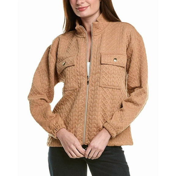 Nanette Nanette Lepore womens  Cable Quilted Cardigan, m, Tan