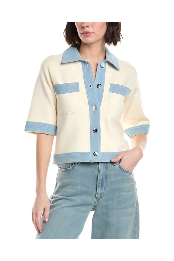 Nanette Nanette Lepore womens Cardigan Sweater, XL, Beige