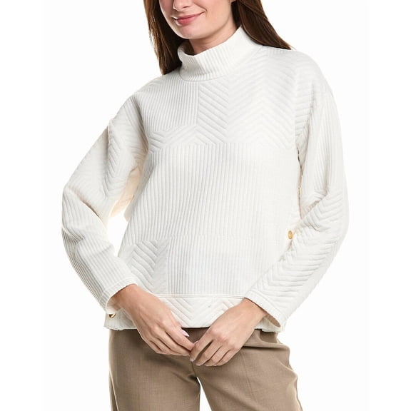 Nanette Nanette Lepore womens  Chevron Mock Neck Sweater, l, White
