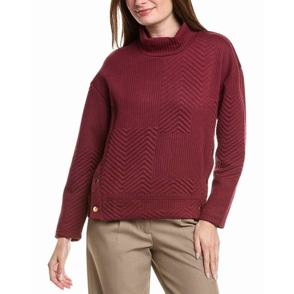 Nanette Nanette Lepore womens  Chevron Mock Neck Sweater, m, Red