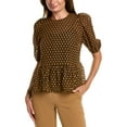 thumbnail image 1 of Nanette Nanette Lepore womens  Clipped Dot Blouse, L, Black, 1 of 3