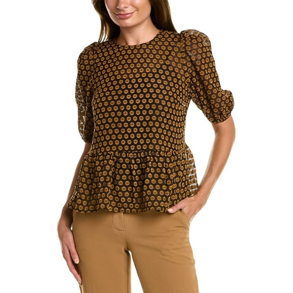 Nanette Nanette Lepore womens  Clipped Dot Blouse, L, Black
