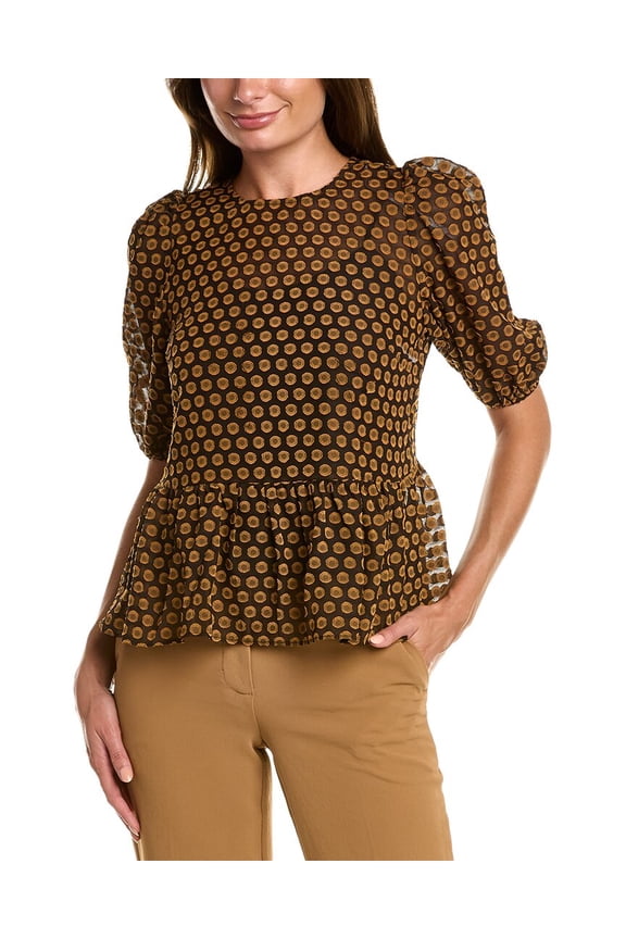 Nanette Nanette Lepore womens Clipped Dot Blouse, s, Black