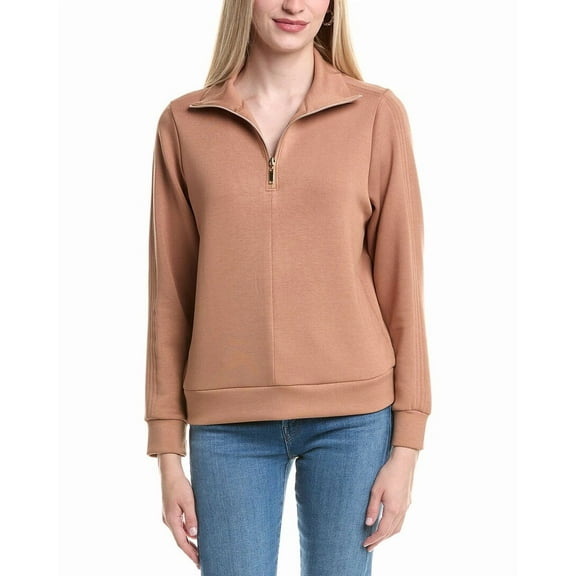 Nanette Nanette Lepore womens Collared 1/4-Zip Pullover, s, Brown