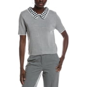 Nanette Nanette Lepore womens Collared Top, XL, Grey