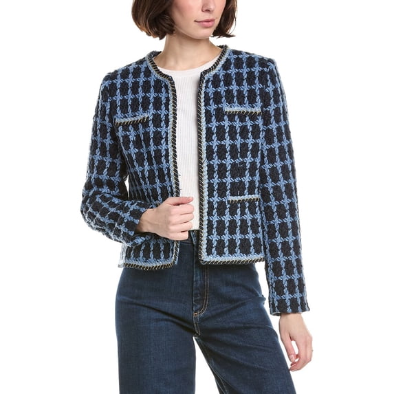 Nanette Nanette Lepore womens Knit Jacket, m, Blue