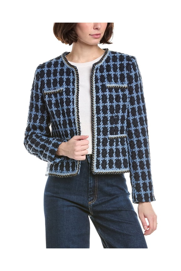 Nanette Nanette Lepore womens Knit Jacket, s, Blue