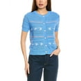 thumbnail image 1 of Nanette Nanette Lepore womens  Linen-Blend Cardigan, l, Blue, 1 of 3