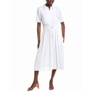 Nanette Nanette Lepore womens Linen-Blend Midi Dress, l, White