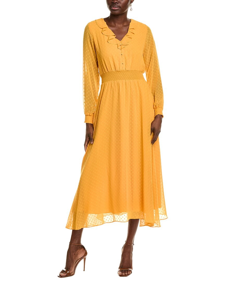 Nanette Nanette Lepore womens Madeline Clip Dot Midi Dress, 4, Yellow -  Walmart.com