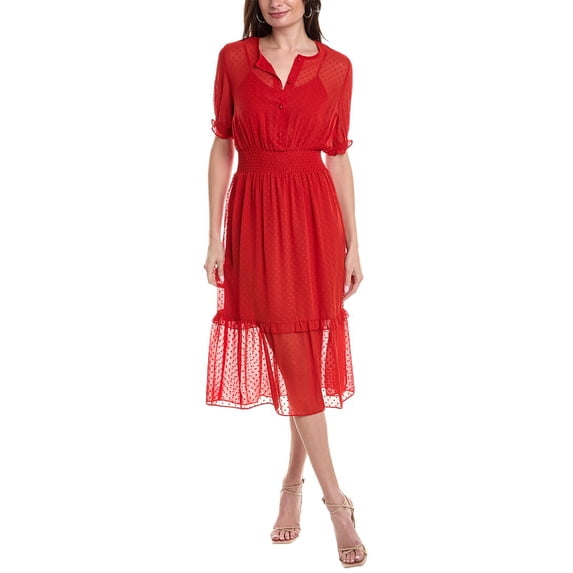 Nanette Nanette Lepore womens Midi Dress, 12, Red