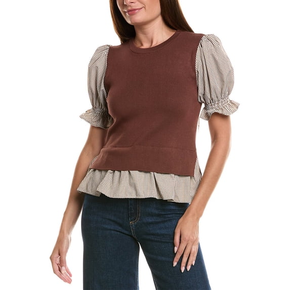 Nanette Nanette Lepore womens Mixed Media Top, XL