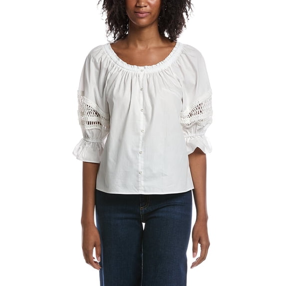 Nanette Nanette Lepore womens Off-The-Shoulder Top, XL, White