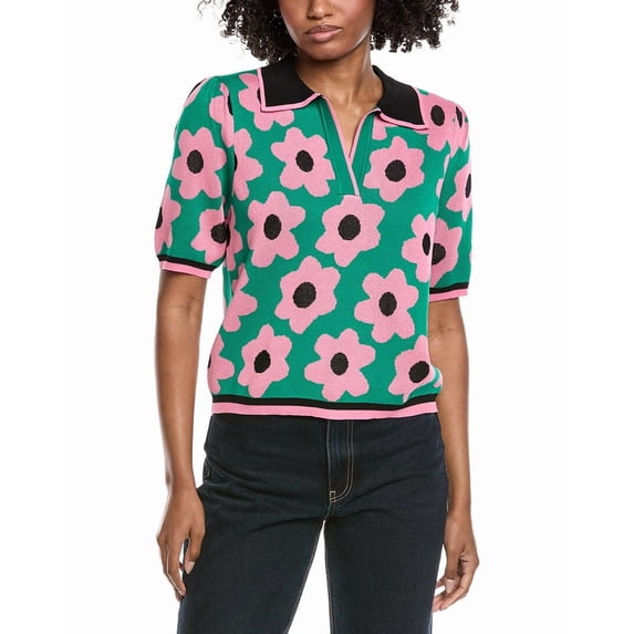 Nanette Nanette Lepore womens Polo Sweater, XL, Green