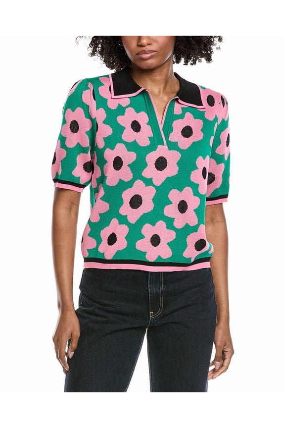 Nanette Nanette Lepore womens Polo Sweater, l, Green