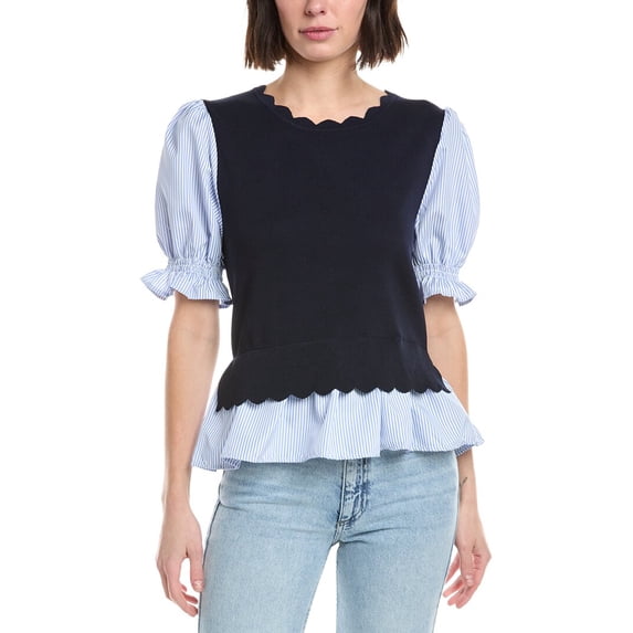 Nanette Nanette Lepore womens Pullover, l, Blue