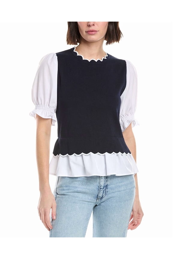Nanette Nanette Lepore womens Twofer Top, m, Blue