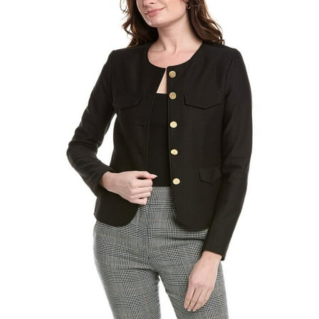 Nanette Nanette Lepore womens  Ribbed Jacket, l, Black