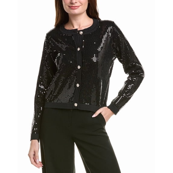 Nanette Nanette Lepore womens Sequin Cardigan, s, Black