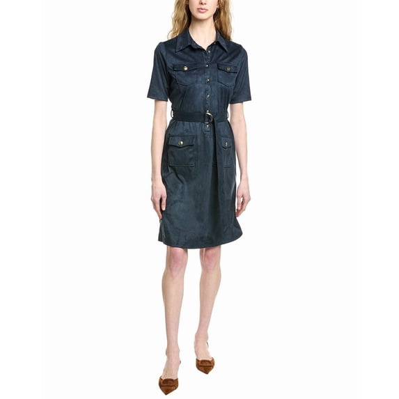 Nanette Nanette Lepore womens Shirtdress, 4, Blue
