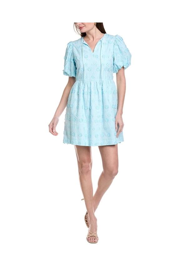 Nanette Nanette Lepore womens Short Sleeve Mini Dress, 12, Blue