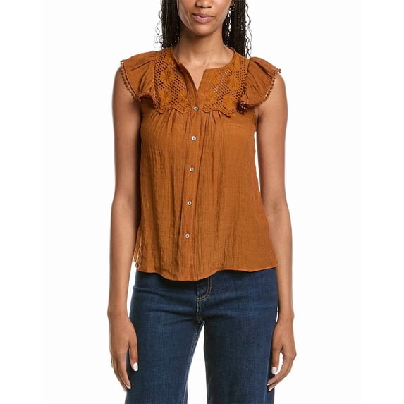 Nanette Nanette Lepore womens Sleeveless Top, XL, Brown