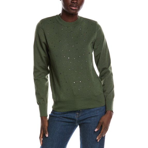 Nanette Nanette Lepore womens Studded Front Sweater, l, Green
