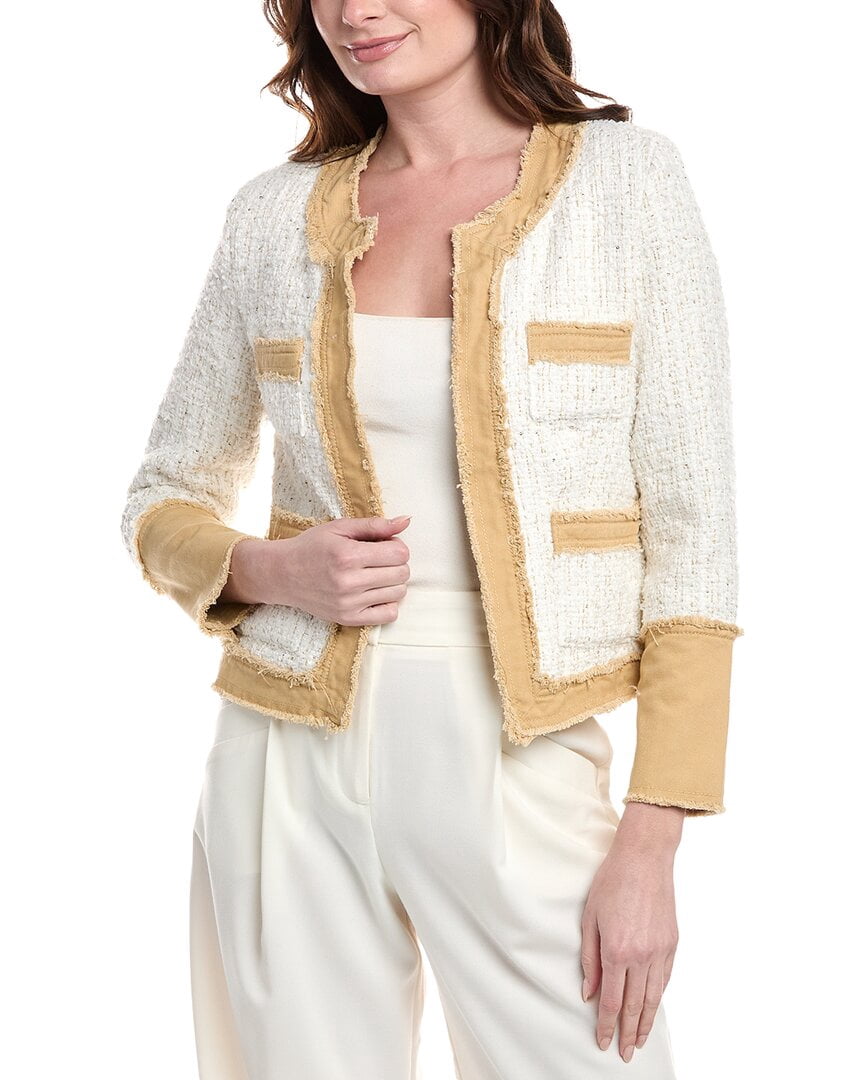AG Adriano Goldschmied Women's Eliette Denim Jacket - Stretch Denim With Front Pleats & Copper Buttons