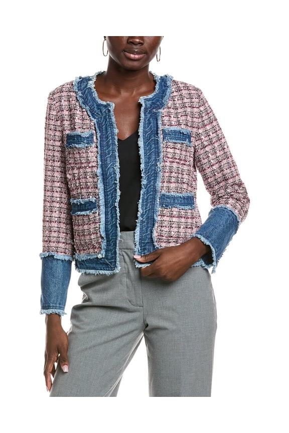 Nanette Nanette Lepore womens Tweed Jacket, l, Pink