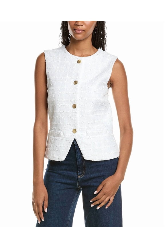 Nanette Nanette Lepore womens Tweed Vest, m, White