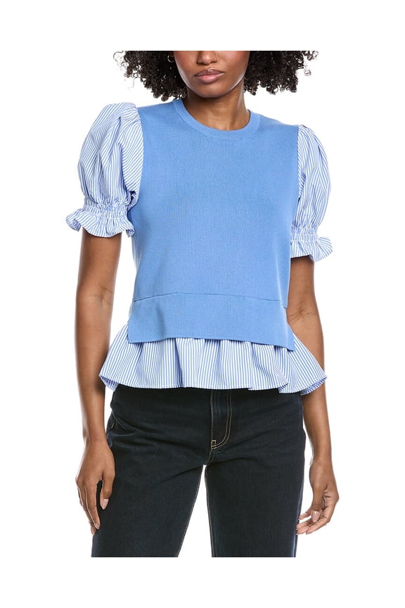 Nanette Nanette Lepore womens Twofer Knit Top, m, Blue