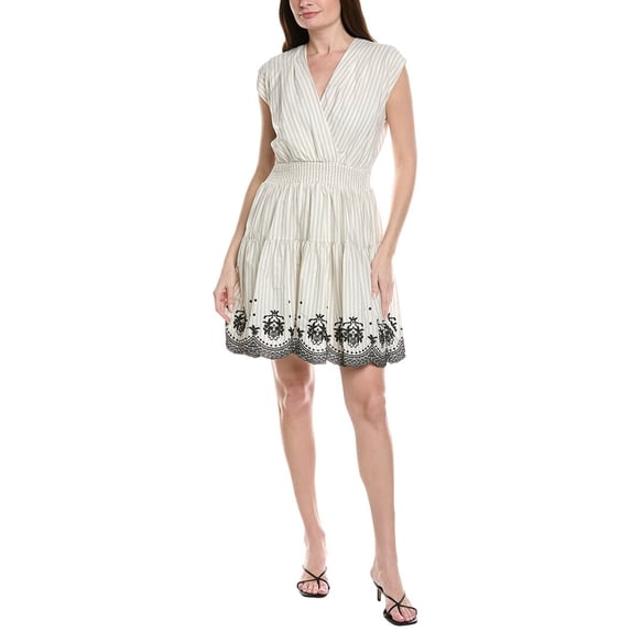 Nanette Nanette Lepore womens V-Neck Sleeveless Mini Dress, 14, White