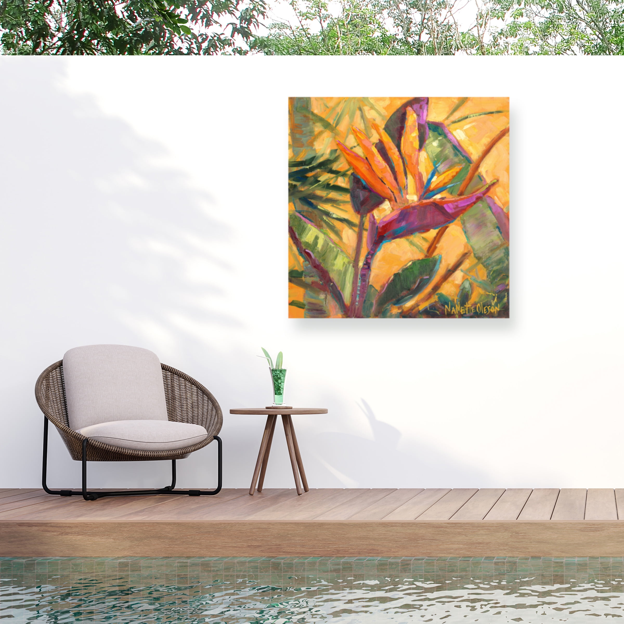 Nanette Oleson 'Splash Of The Tropics I' Outdoor Canvas 35x47