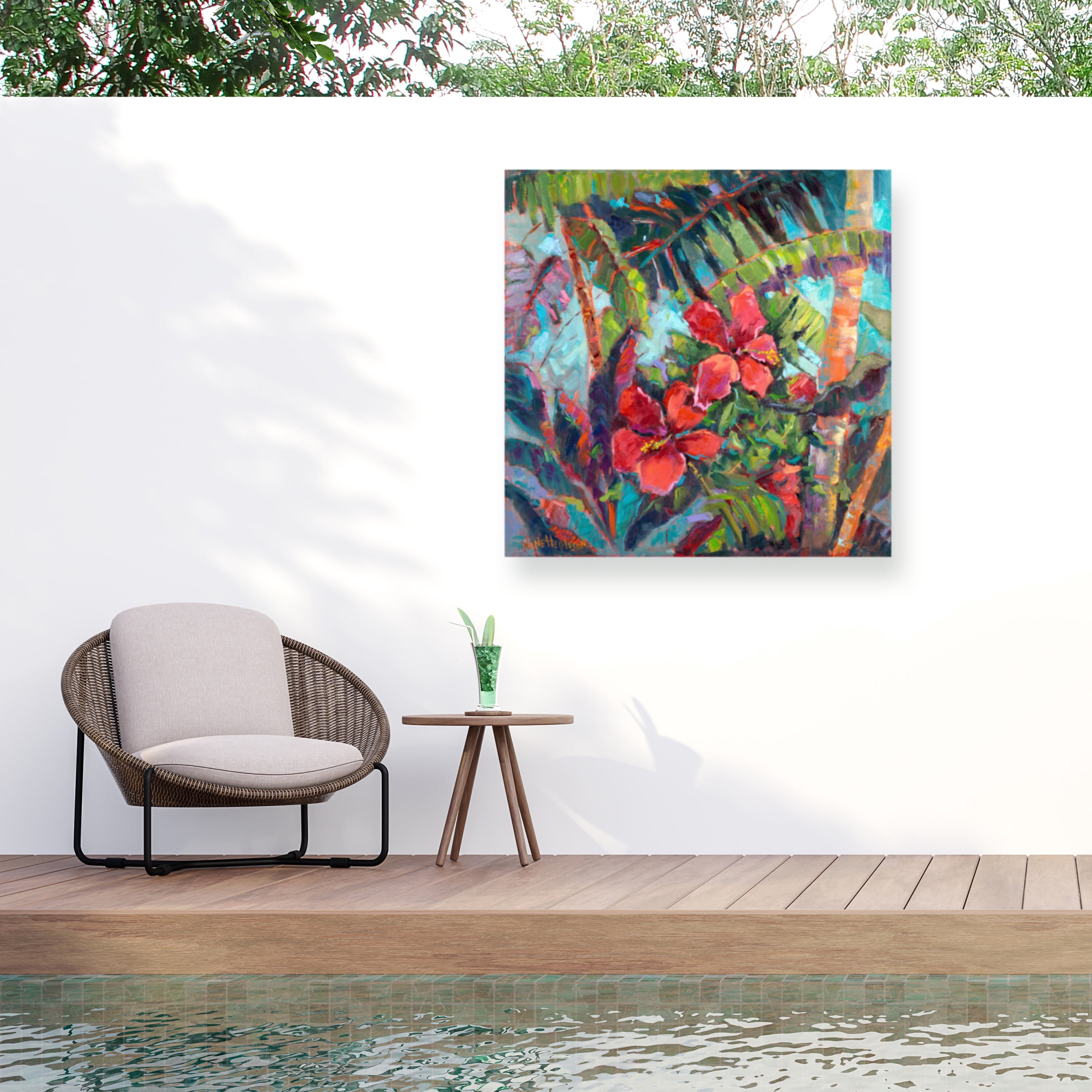 Nanette Oleson 'Splash Of The Tropics II' Outdoor Canvas 35x47