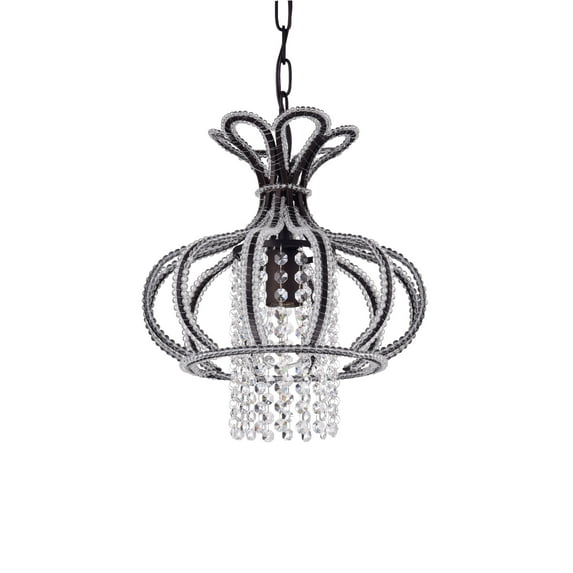 Warehouse of Tiffany Nangel 1-Light Chandelier Antique Bronze Crystal