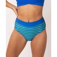 thumbnail image 1 of Nani Swimwear Women's Zoe Retro Swim Bottoms - Blue/Green Stripe - (Medium), 1 of 3