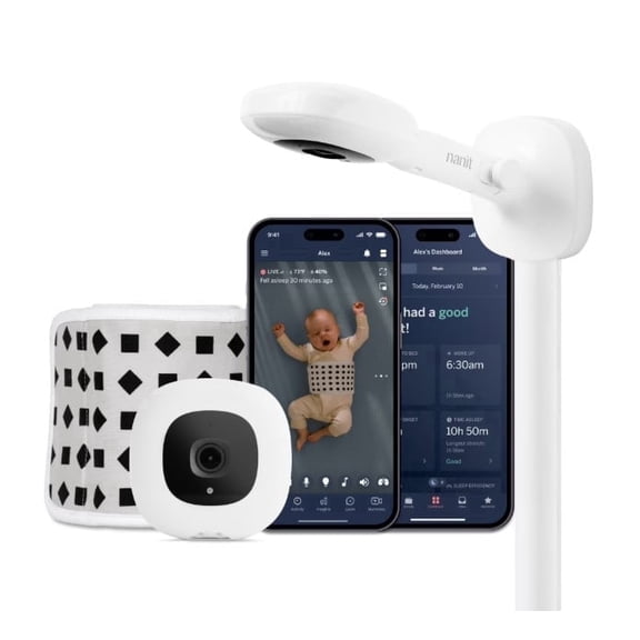 Nanit Pro Smart Baby Monitor  HD Wall-Mount Camera, Real-Time Sleep & Breathing Tracking  (w/o manufacturer warranty)