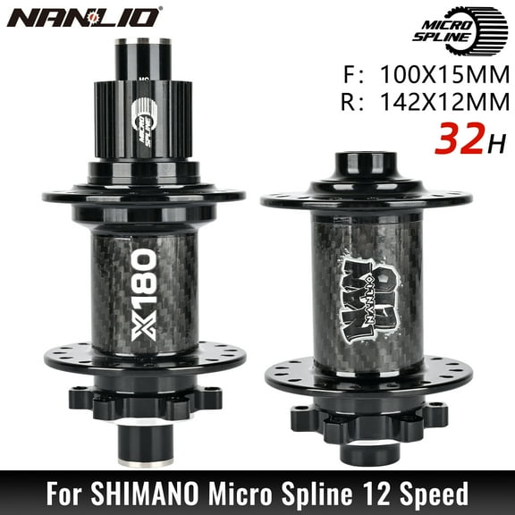 Nanlio X180 Carbon Fiber Mountain Road Bike Hub 32 Holes 180 Clicks 6 Pawls 8 9 10 11 12 Speed 4 Bearings Super Lightweight Hub