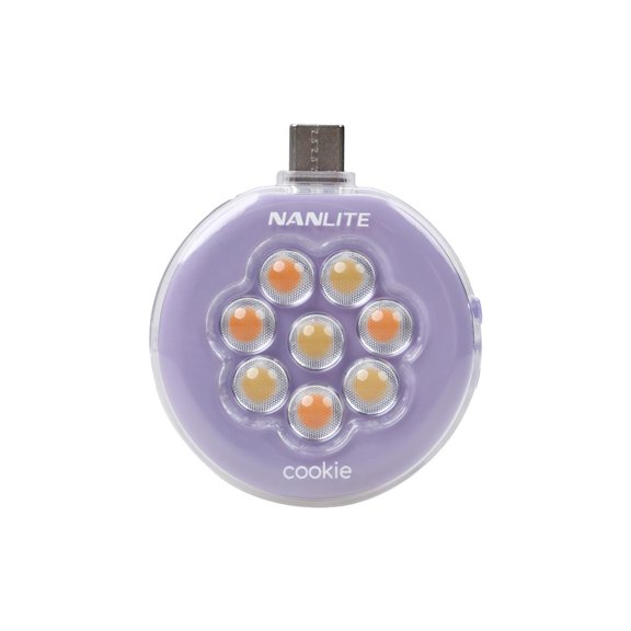 Nanlite cookie Warm White USB-C Mini Round LED Light, Lavender