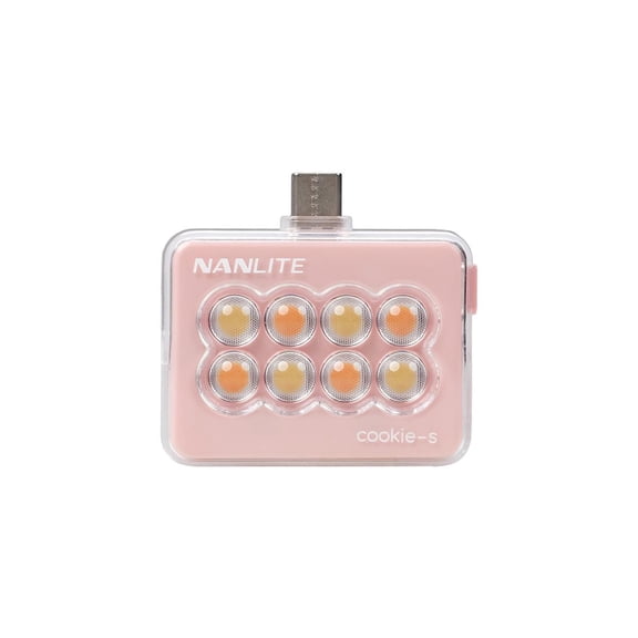 Nanlite cookie Warm White USB-C Mini Square LED Light, Coral Pink