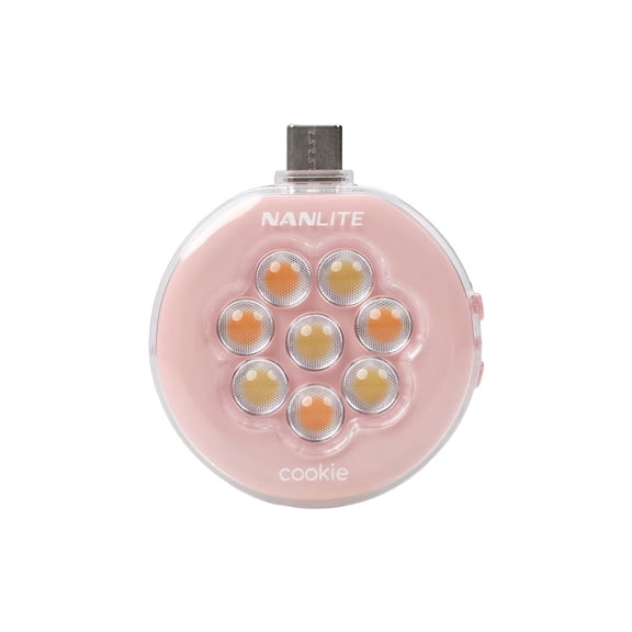 Nanlite cookie Warm White USB-C Mini Round LED Light, Coral Pink