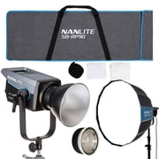 Nanlite FC300B Bi-Color 2700K-6500K 12 Built-in Effects LED Spotlight Bundle with Rapid 90 Parabolic Softbox and Fresnel Lens 3 Items