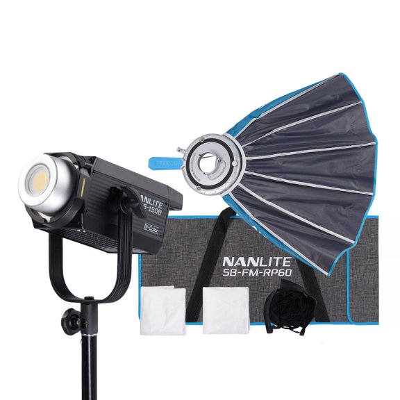 Nanlite FS-150B Bi-Color Studio Spotlight, 2700K-6500K Bundle with Rapid 60 FM Mount Softbox (23.6 Inches) - 2 Items